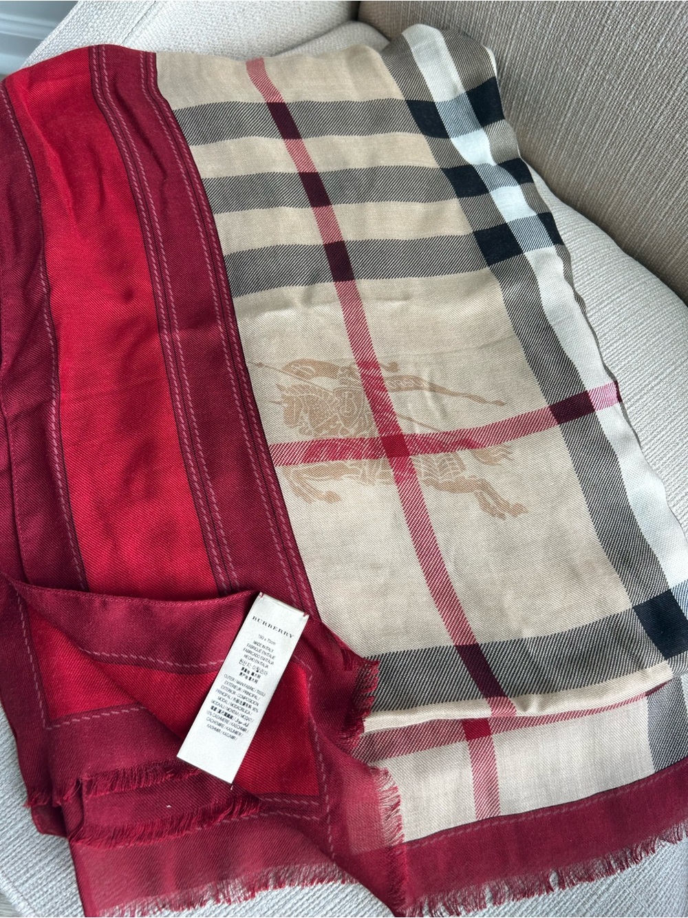Burberry authentic scarf 72” x 25”